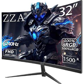 32" Curved FHD 1080p Gaming Monitor Up to 240Hz,1500R 1ms 99% sRGB AMD FreeSync Premium,2 x HDMI 2.0|2 x Dp1.4,Machine Black