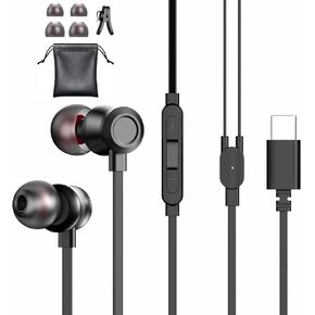 USB C Headphones for Samsung Galaxy S25 S24 S23 Ultra S22 S21 FE S20 A54 A53 USB C Earphones with Mic Volume Control Wired Earbuds USB Type C Headphones for iPhone 16 15 Pro Max Plus iPad Pro Pixel 8