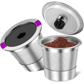 Reusable K Cups and Coffee Pods,Universal stainless steel k Cups for Keurig 2.0 and 1.0 Coffee Makers machine (2)
