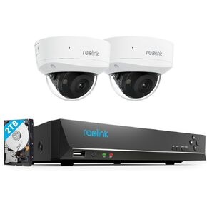 REOLINK RLC-1240A First 12MP Vandalproof PoE Security Camera,145° Wide Viewing Angle, 2X RLC-1240A Bundle with 1x 8 Channel with 2TB
