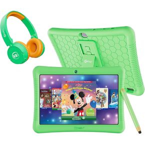 Contixo Kids Tablet, K102 Tablet for Kids and KB-5 Kids Headphones Bundle,10-inch HD, Ages 3-7, Toddler Tablet with Camera, Parental Control, Android 10, 64GB, WiFi, Learning Tablet for Kids