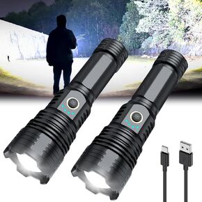 Alifa Rechargeable Flashlights High Lumens, 1000000LM Powerful Tactical Flashlights, 5 Modes LED Flashlight Adjustable, Brightest Flashlight Waterproof, Handheld Flash Light for Emergencies, Camping.