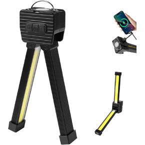 Gym Lamp for Posing, 180 Degree Folding Magnetic Work Light, 7th Gear Dimming, Portable Magnetic LED Flashlight with Hanging Hook, Handheld USB Rechargeable Power Bank Camping Light