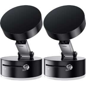Vacuum Suction Magnetic Phone Holder, 2-Pack Adjustable Vacuum Magnetic Car Phone Holder Foldable Vacuum Magnetic Cell Phone Holder Stand Suction Phone mount for iPhone 16/15/14/Gym/Shower/Car/Mirror