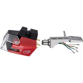 Audio-Technica VM540ML MicroLine Dual Moving Magnet Stereo Turntable Cartridge (Red) at-HS1 Universal Headshell for LP120-USB, LP240-USB, and LP1240-USB Direct-Drive Turntables (White)