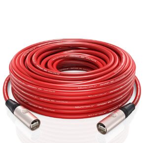 Sound Tools SuperCAT XM Festival Grade Shielded CAT6a etherCON Cable, Flexible Polyurethane Jacket, Neutrik Connectors (10 Meters, Red)