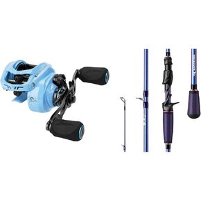 KastKing Spartacus II Baitcasting Reel,Spindrift,Left Handed, KastKing Royale Legend Pro Casting Rod 2 pc7'2, Top Water