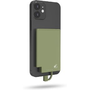 5000mAh Ultra-Slim Portable Charger, Magnetic Attached Power Bank, Built-in USB-C Cable, Compatible with iPhone 15, Android & USB C Devices, TSA Travel Approved, Lightweight (Black)