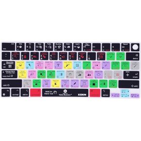 اختصارات XSKN Illustrator اختصاراتنا للوحة المفاتيح ، غطاء الجلد السيليكون يناسب Apple منذ 2021 تم إصدار MacBook Air MacBook Pro 13.6 15.3 14.2 16.2 بوصة مع رقاقة M1 M2 M3 M4 ومعرف اللمس