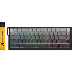 ATTACK SHARK X68 PRO HE Wireless Rapid Trigger Gaming Keyboard with Adjustable Actuation,8K Polling Rate,Hall Effect Magnetic Switch,Hot-Swap,RGB Backlit,BT/2.4GHz/Wired,for FPS Games-White