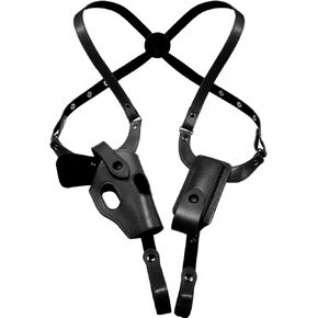 Shoulder Holster General Vertical Gun Holster Adjustable PU Leather for Concealed Carry for Right Hand - Fits S&W, Ruger, Taurus Subcompact and Compact Pistols and 3-4" Barrel Revolver
