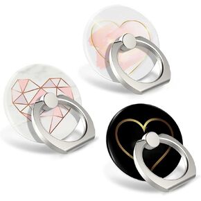 Phone Ring Cell Phone Ring Holder Finger Kickstand,360 Degree Rotation Stand Grip Compatible with iPhone and Smartphone - Purple Rosegold Texture Marble