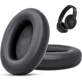 Ear Pads Replacement for Studio Pro - GVOEARS Earpad Cushions for Beats Studio Pro Wireless Over Ear Headphones, Protein Leather Strong Adhesive (Black)