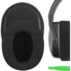 Geekria Comfort Mesh Fabric Fabric Plads for Skullcandy Crusher Wireless ، Crusher Evo ، Crusher ANC ، Hesh3 ، Heshevo ، Heshanc ، مكان سماعات الرأس ANC ، أجزاء إصلاح (أسود)