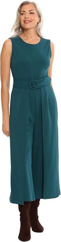 London Times womens Crepe Wrap Leg Belted JumpsuitLondon Times Women's Dresses Crepe Wrap Leg Belted Jumpsuit in Kuwait