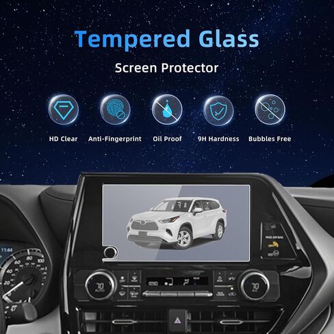 Tempered Glass Screen Protector Foil Compatible with 2022 2021 Toyota Venza XU80 LE/XLE 8 Inch Navigation Multimedia Display Touchscreen Cover Accessories Protective Film 9H Anti-Fingerprint in Saudi Arabia