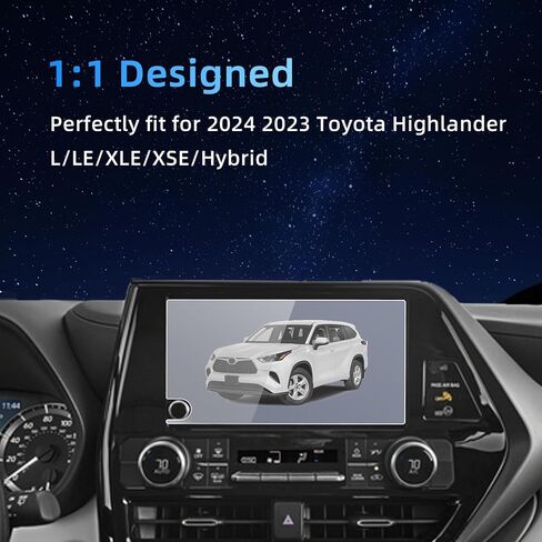Tempered Glass Screen Protector Foil Compatible with 2022 2021 Toyota Venza XU80 LE/XLE 8 Inch Navigation Multimedia Display Touchscreen Cover Accessories Protective Film 9H Anti-Fingerprint in Saudi Arabia