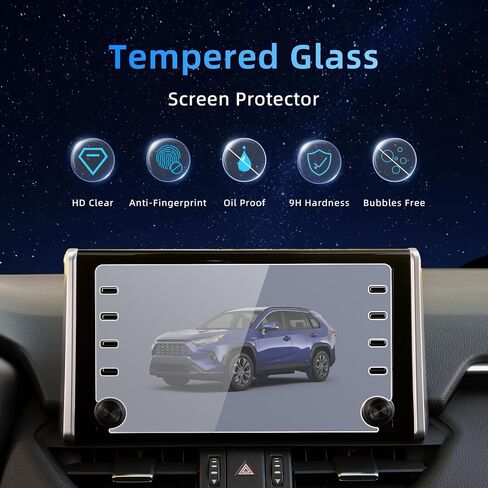 Tempered Glass Screen Protector Foil Compatible with 2022 2021 Toyota Venza XU80 LE/XLE 8 Inch Navigation Multimedia Display Touchscreen Cover Accessories Protective Film 9H Anti-Fingerprint in Saudi Arabia