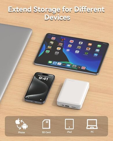محرك الأقراص الصلبة الخارجي NEWQ سعة 1 تيرابايت: جهاز تخزين ذاكرة فلاش USB HDD USB متوافق مع iPhone وiPad والنسخ الاحتياطي للكمبيوتر والصور والفيديو والمستندات وما إلى ذلك in Saudi Arabia