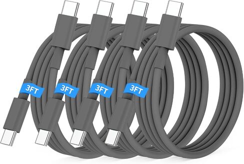 كابل Essri USB C إلى USB C بطول 3 أقدام لسلك شاحن Apple iPhone 16 15، 4 حزم كابل 60 وات C إلى C سلك شحن سريع لهاتف iPhone 16 15 Pro Plus Pro Max iPad Pro/Air MacBook Pro/Air، لهاتف Galaxy S24 S23 - أرجواني in Saudi Arabia
