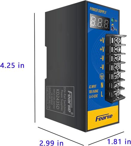 إمدادات الطاقة الصناعية 24V 1.5A 35W ، AC 110-240V إلى DC 24V ، DIN Rail Mount ، تحويل طاقة الإخراج عالية الكفاءة والثنائي ، للطابعة ثلاثية الأبعاد ، المحرك ، المراقبة ، الترحيل ، معدات الإضاءة in Kuwait