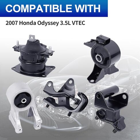 Engine Motor Mounts Set - Compatible with Honda Odyssey 2008 2009 2010 V6 3.5L, Auto Transsion, Replace# A65016, A4553, A65010, A65023HY, A4557, Set of 5 in Kuwait