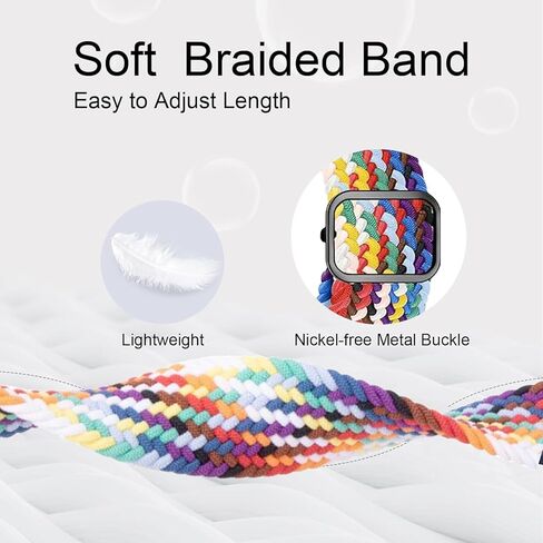 عصابات مضفر متوافقة مع Garmin Vivoactive 5/Vivoactive 3/Luxe 42mm/HR ، شريط نايلون 20 مم لـ Garmin Venu/Venu 2Plus ، Fenu Sq/Sq2/Sq2 Music ، Forerunner 55/245/245 Music/645 in Kuwait