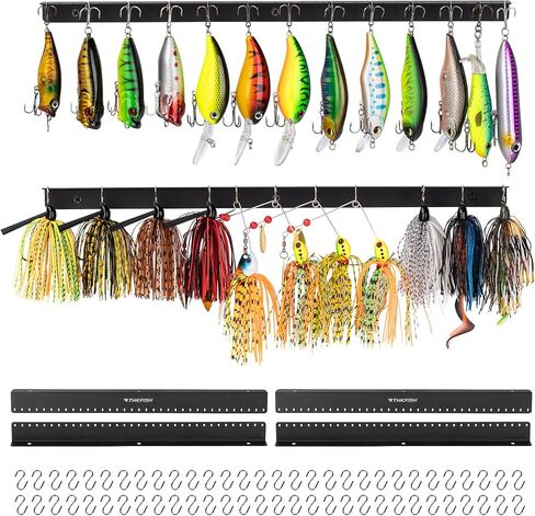 THKFISH Fishing Lure SpinnerBait Storage Display, 35 Holes Wall Mount Frosted Black for Fly Fishing Flies Spinner Baits Crankbait Storage and Decoration 2 or 4PCS in Saudi Arabia