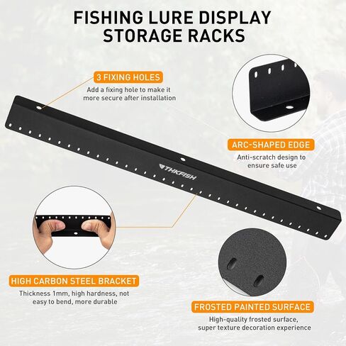 THKFISH Fishing Lure SpinnerBait Storage Display, 35 Holes Wall Mount Frosted Black for Fly Fishing Flies Spinner Baits Crankbait Storage and Decoration 2 or 4PCS in Saudi Arabia