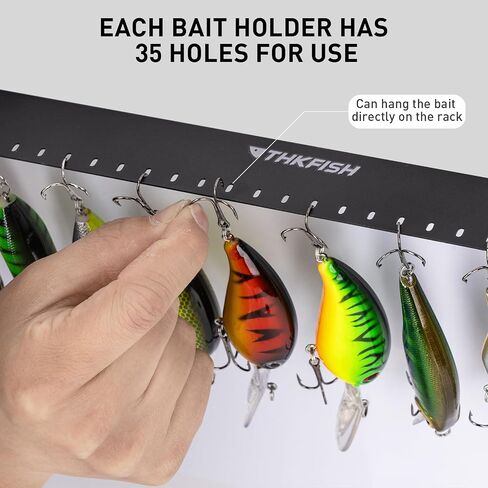 THKFISH Fishing Lure SpinnerBait Storage Display, 35 Holes Wall Mount Frosted Black for Fly Fishing Flies Spinner Baits Crankbait Storage and Decoration 2 or 4PCS in Saudi Arabia