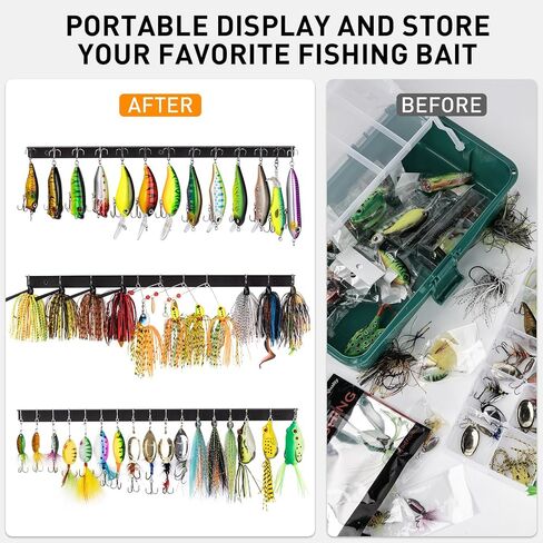 THKFISH Fishing Lure SpinnerBait Storage Display, 35 Holes Wall Mount Frosted Black for Fly Fishing Flies Spinner Baits Crankbait Storage and Decoration 2 or 4PCS in Saudi Arabia