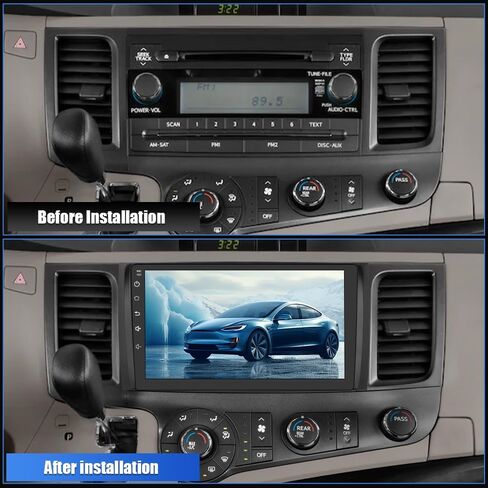 أندرويد 13 راديو السيارة ستيريو لتويوتا سيينا 2004-2010 CarPlay Andriod Auto 2G + 32G مع SWC WiFi GPS Navigation DSP Bluetooth FM in Saudi Arabia