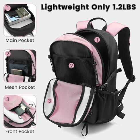 20L Lightweight Hiking Daypack, Small Hiking Backpack for Women(Pink) in Kuwait