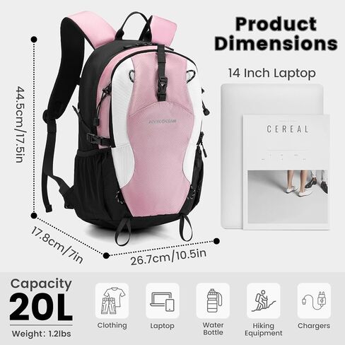 20L Lightweight Hiking Daypack, Small Hiking Backpack for Women(Pink) in Kuwait