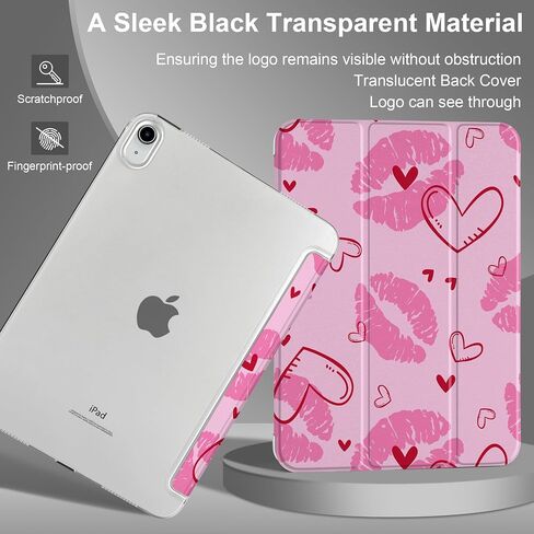 MEEgoodo for iPad A16 11th Generation Case 2025 11 inch, Tablet Cases for iPad 10th Generation 2022, Tablet Cover with Silk Texture & PC Clear Back Cover, Cherry Blossoms in Saudi Arabia