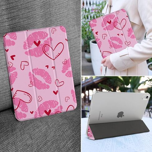 MEEgoodo for iPad A16 11th Generation Case 2025 11 inch, Tablet Cases for iPad 10th Generation 2022, Tablet Cover with Silk Texture & PC Clear Back Cover, Cherry Blossoms in Saudi Arabia