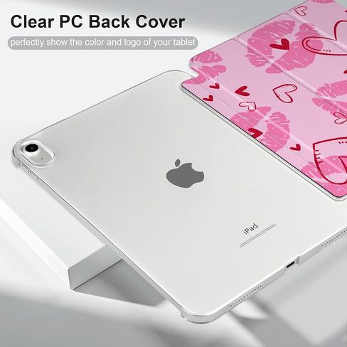 MEEgoodo for iPad A16 11th Generation Case 2025 11 inch, Tablet Cases for iPad 10th Generation 2022, Tablet Cover with Silk Texture & PC Clear Back Cover, Cherry Blossoms in Saudi Arabia