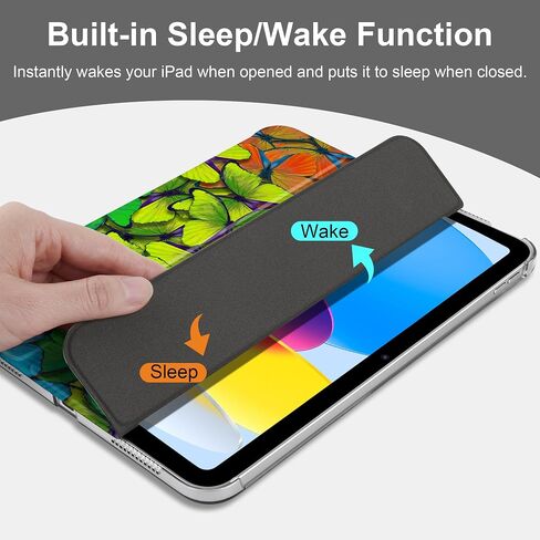 حافظة MEEgoodo لجهاز iPad A16 الجيل الحادي عشر 2025 مقاس 11 بوصة، حافظات أجهزة لوحية لجهاز iPad الجيل العاشر 2022، غطاء كمبيوتر لوحي بملمس حريري وغطاء خلفي شفاف للكمبيوتر الشخصي، أزهار الكرز in Kuwait