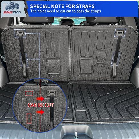 Rongtaod Trunk Mat Compatible with 2024 2025 Kia EV9 Cargo Mat Cargo Liner Trunk Liner Back Seat Cover Protector All Weather EV9 Accessories (Trunk Mat with Backrest Mats) in Kuwait