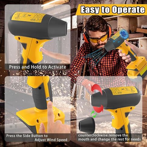 Compressed Air Duster, Handheld 130000RPM 4-Speed Turbo Dryer Blower for Car,Keyboard&PC 4 Gears Adjustable Wind Speed Cordless Jet Fan Dry Blower for Car,Home,Cleaning,Leaf Blower(No Battery) in Saudi Arabia