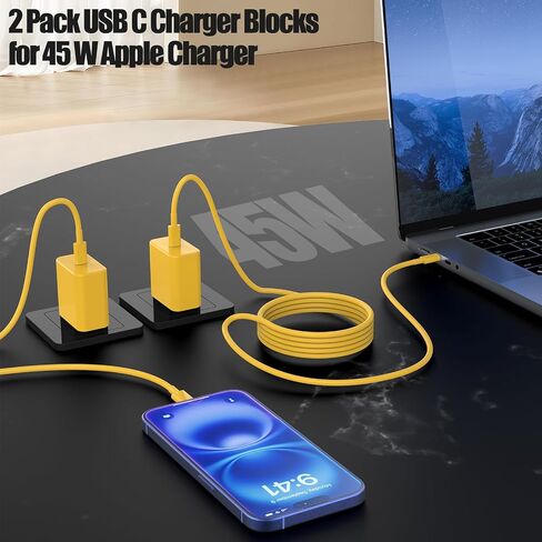 45W Charger for iPhone 16 15 Pro Max Fast Charging 3FT, iPhone 16 15 Plus Charger Cord with USBC Charger Block for MacBook Air 13/11 inch M1/M2,2022 2020 2019 2018 2017 Laptop,iPad Pro/Air in Saudi Arabia