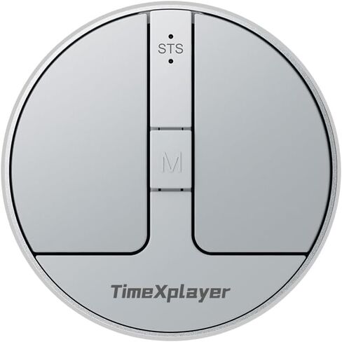 Stylish Mini Round Mouse with Pressure Sensing Reel, Ultra Portable Wireless Mouse Connectivity: Wired, 2.4G and Dual Bluetooth, Rubber Case Included (BT1/BT2-Silver) in Kuwait