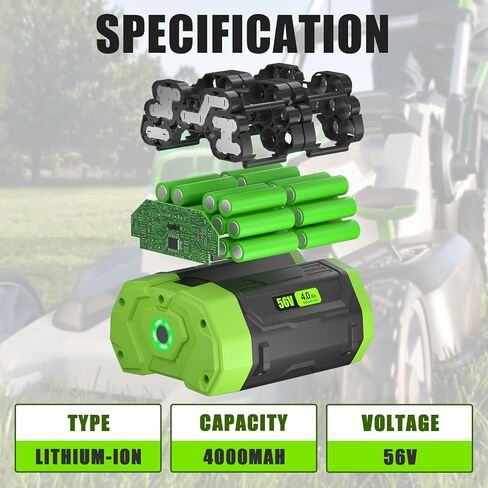 DSANKE 56V 3.5Ah Replacement for EGO 56V Battery BA1400 BA2800 BA2800T BA4200 BA1400T Compatible with ST1502LB CS1604 LB4800 LB6504 LB5804 HT2400 56V Power Tools,for EGO 56V Power+ Battery in Kuwait