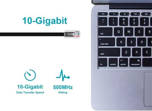 Monoprice Cat6A Patch Cable - 75 Feet - Blue | 26AWG, 10G, Bare Copper Conductor, Gold Plated Copper Connector, RJ45, Non-booted Ethernet Cable in Saudi Arabia