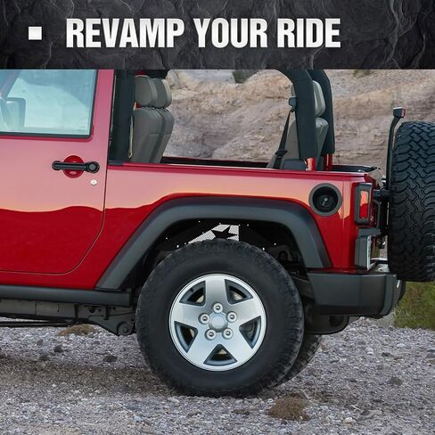 بطانات الرفارف الداخلية الخلفية متوافقة مع 2007-2018 Jeep Wrangler JK & JKU Unlimited، عجلة على شكل مسمار غطاء جيد واقيات الطين الفولاذية (2/4 أبواب)، أسود in Kuwait