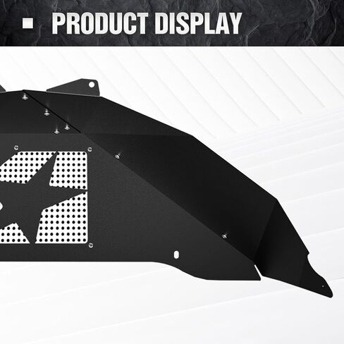 بطانات الرفارف الداخلية الخلفية متوافقة مع 2007-2018 Jeep Wrangler JK & JKU Unlimited، عجلة على شكل مسمار غطاء جيد واقيات الطين الفولاذية (2/4 أبواب)، أسود in Kuwait