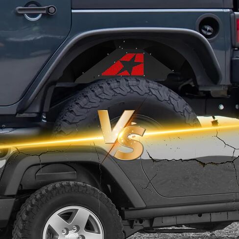 Rear Inner Fender Liners Compatible with 2007-2018 Jeep Wrangler JK & JKU Unlimited, Bolt-on Style Wheel Well Cover Steel Mud Guards Fenders Flares (2/4 Doors), Black in Kuwait