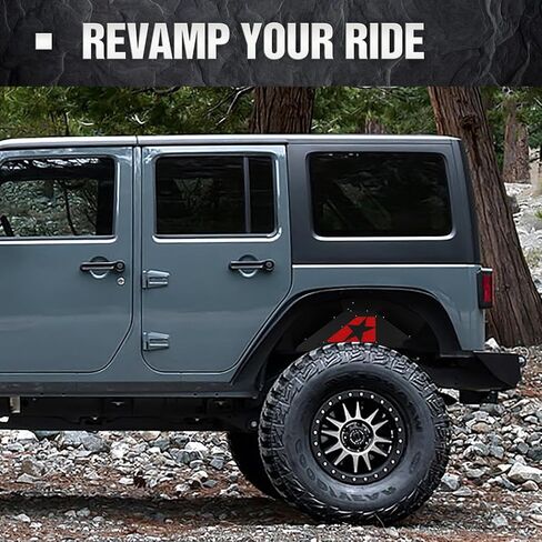 Rear Inner Fender Liners Compatible with 2007-2018 Jeep Wrangler JK & JKU Unlimited, Bolt-on Style Wheel Well Cover Steel Mud Guards Fenders Flares (2/4 Doors), Black in Kuwait