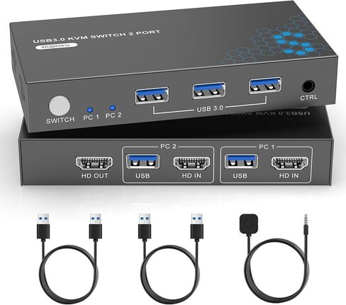 USB3.0 kvm Switch 4 Computers 2 Monitors in Saudi Arabia