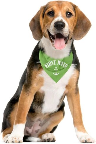 First Mate Dog Bandana, Dog Boat Accessories, Dog Matching Dog Bandanas, Dog Apparel & Accessories, Funny Dog Bandana, Dog Triangle Scarf, Dog Bandana for Small Medium Dogs (D51) in Saudi Arabia